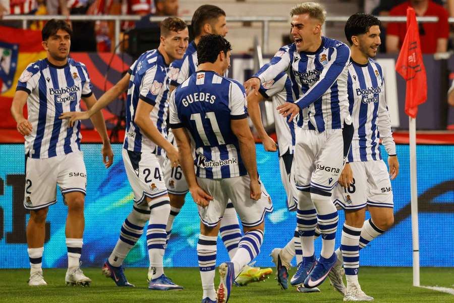 Barrene festeja o primeiro golo da Real