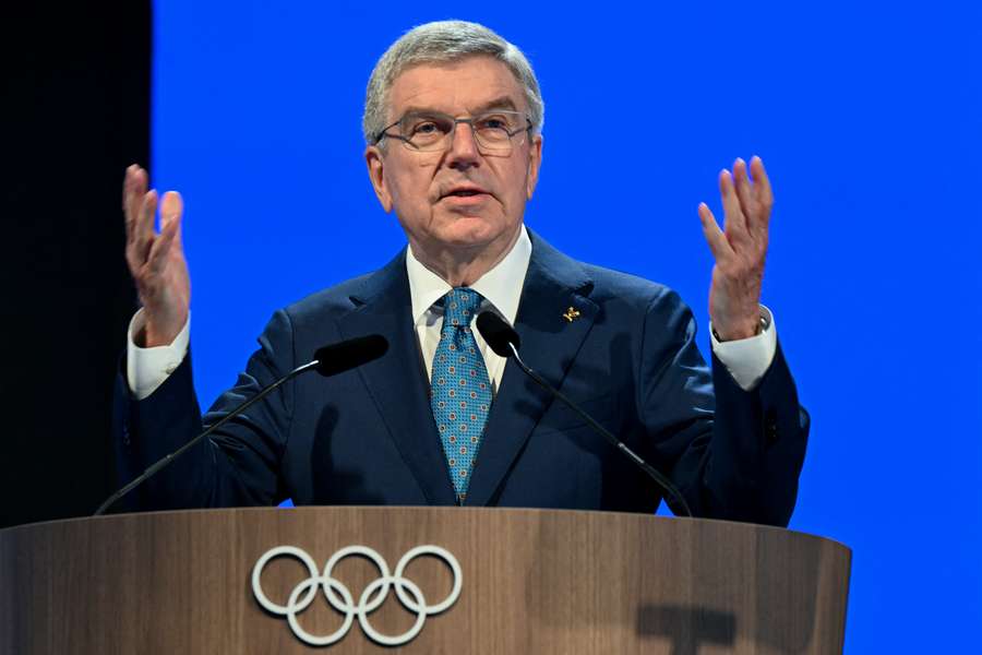 International Olympic Committee president Thomas Bach speaks on the first day of the 141st IOC Session in Mumbai