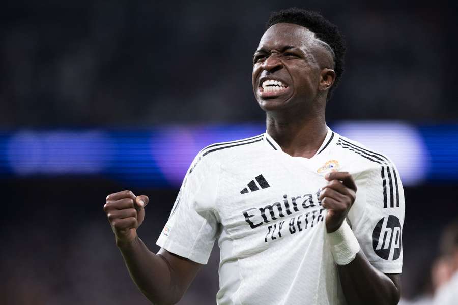 Vinicius celebra un gol contra el Real Madrid.