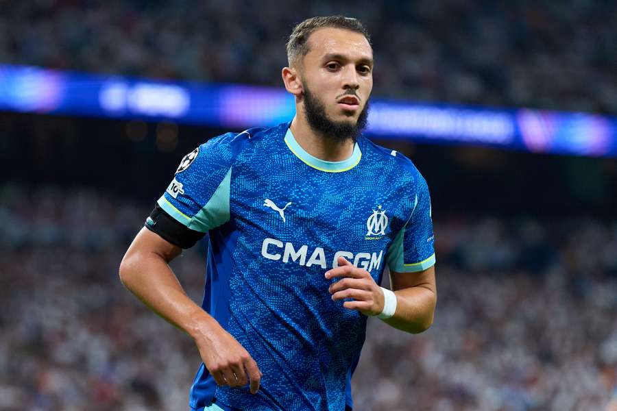 Amine Gouiri lors du match face au Real Madrid le 16 septembre 2025.