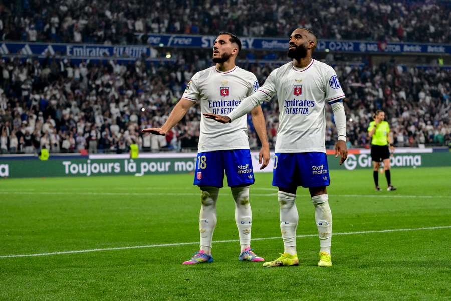 Lyon celebrate goal