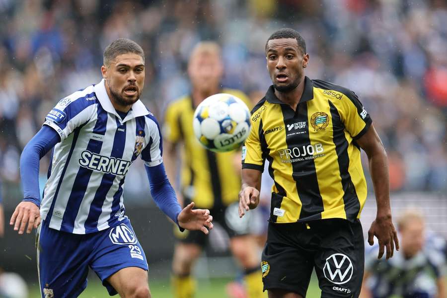 Paulos Abraham (right) scored both Hammarby goals