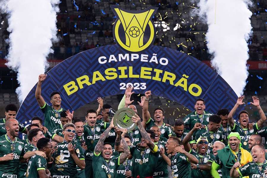 Palmeiras célébrant son titre.