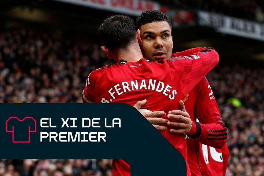 Fernandes y Casemiro celebran la victoria del Manchester United
