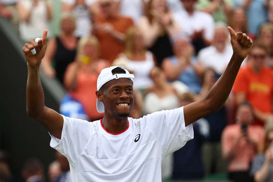 Chris Eubanks beams after beating Stefanos Tsitsipas to make it into the quarter-finals