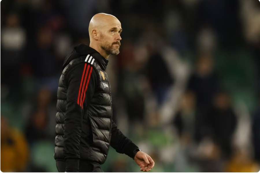 Erik ten Hag în timpul unuia dintre meciurile lui United