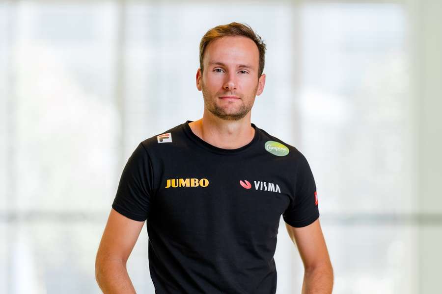 Thomas Krol tijdens de teampresentatie van Team Jumbo-Visma