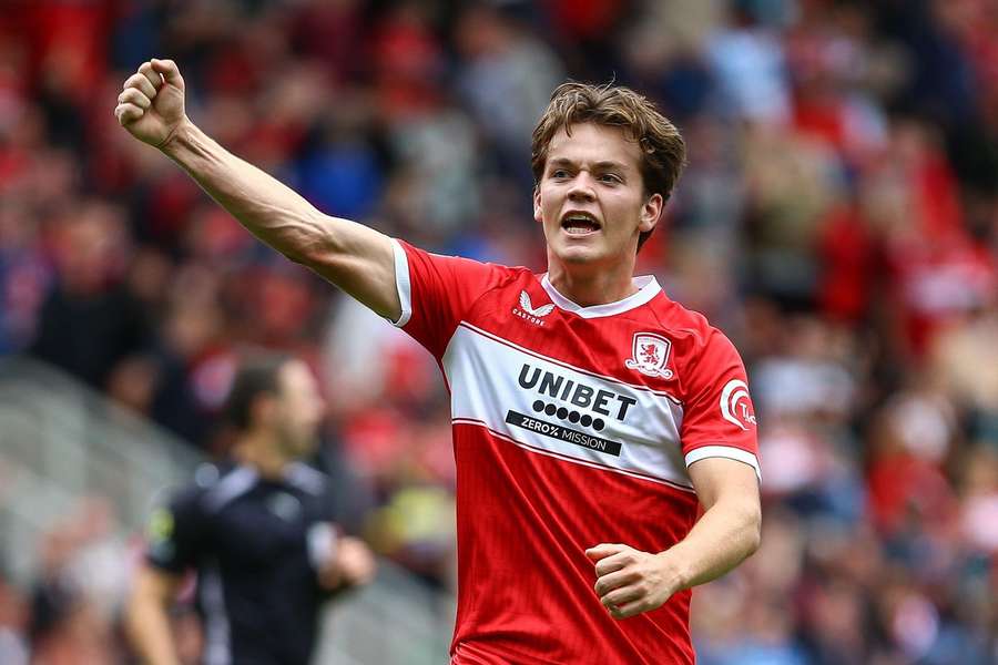 Sverre Nypan celebrates as Middlesbrough beat Sheffield United on Saturday