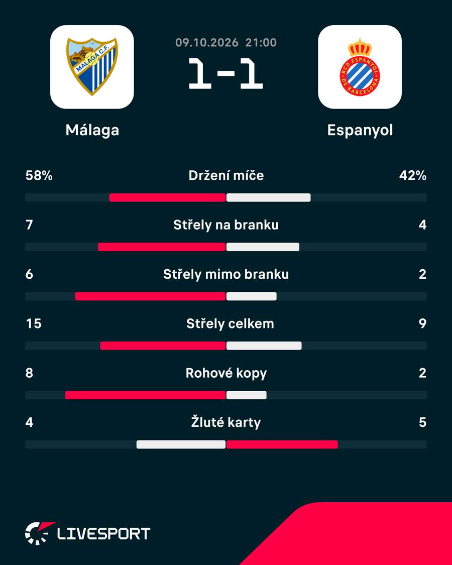 Statistiky zápasu.