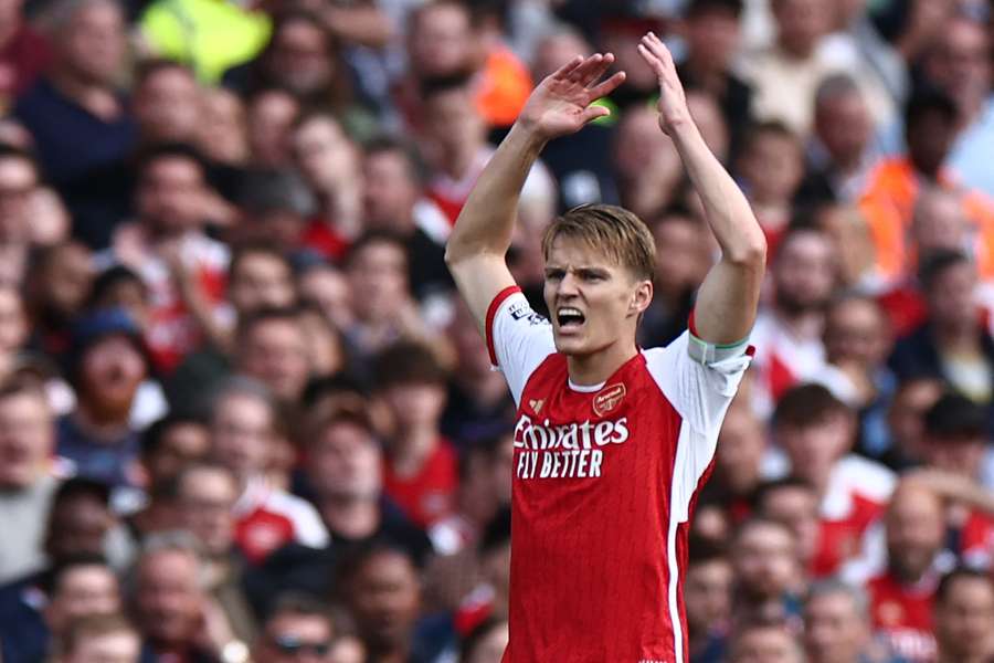 Odegaard in action for Arsenal