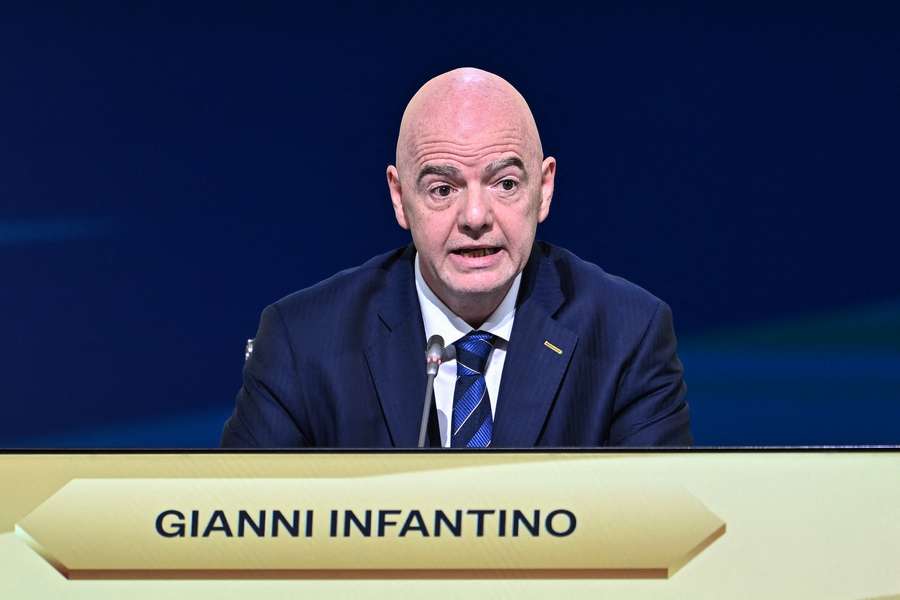 Infantino speaks at the 74th FIFA Congress in Bangkok