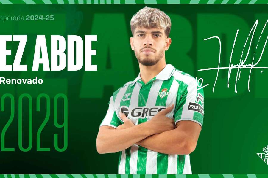 Abde renova o seu contrato com o Betis