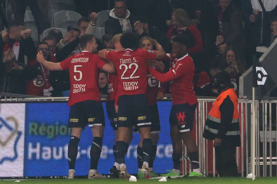La gioia dei calciatori del Lille
