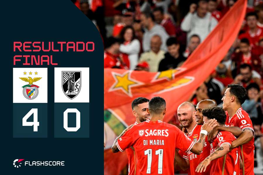 Benfica com noite inspirada na Luz, perante 60.403 espectadores