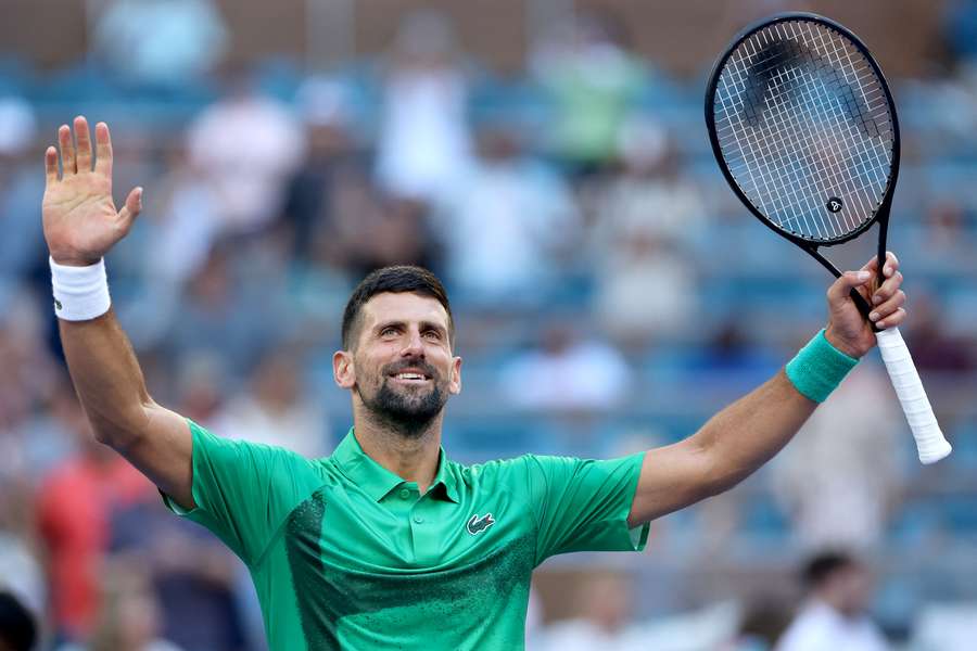 Novak Djokovic at the 2025 Miami Open after his match against Sebastian Korda