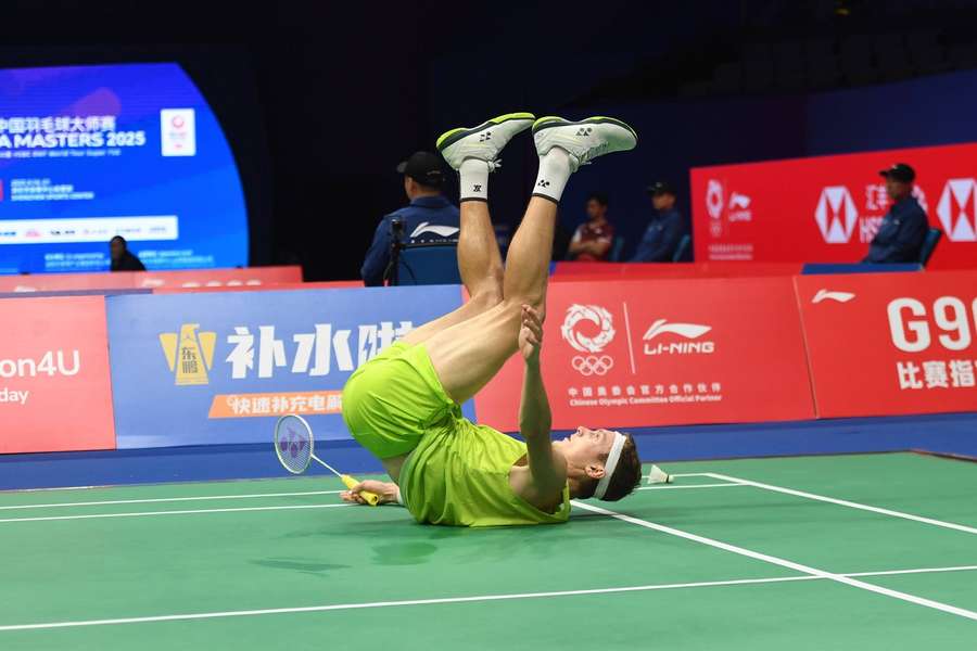 Viktor Axelsen crashed out of the China Masters