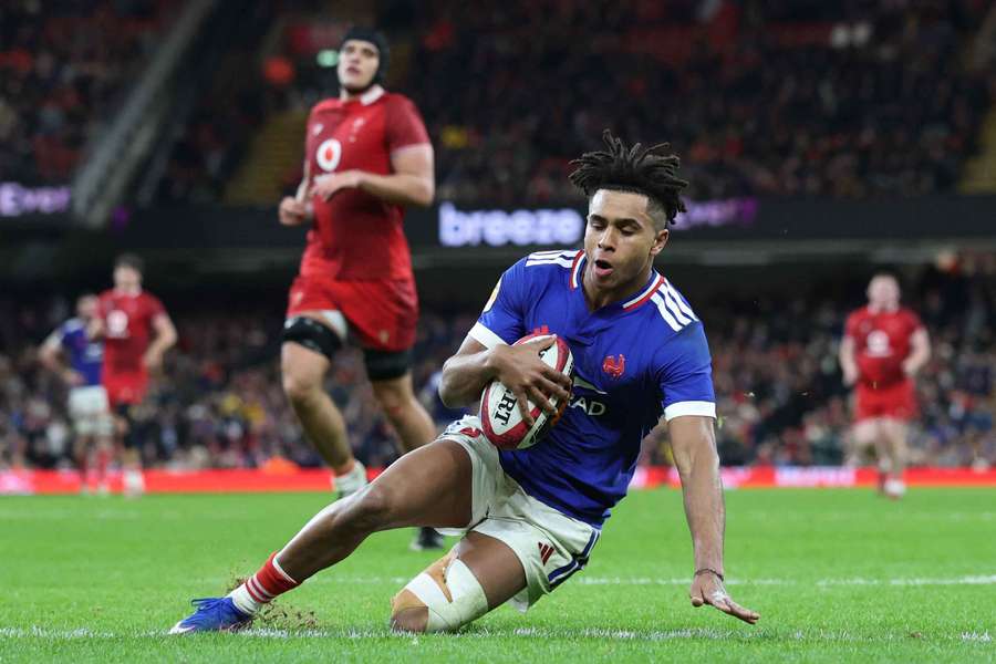 France wing Theo Attissogbe scored two tries in the 54-12 win over Wales in Cardiff on Sunday