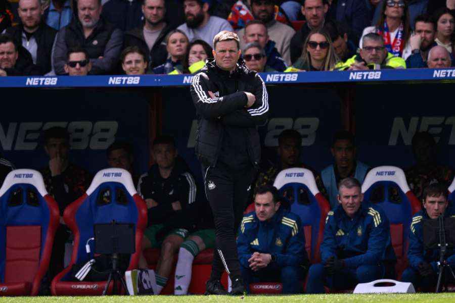 Eddie Howe on the touchline for Newcastle