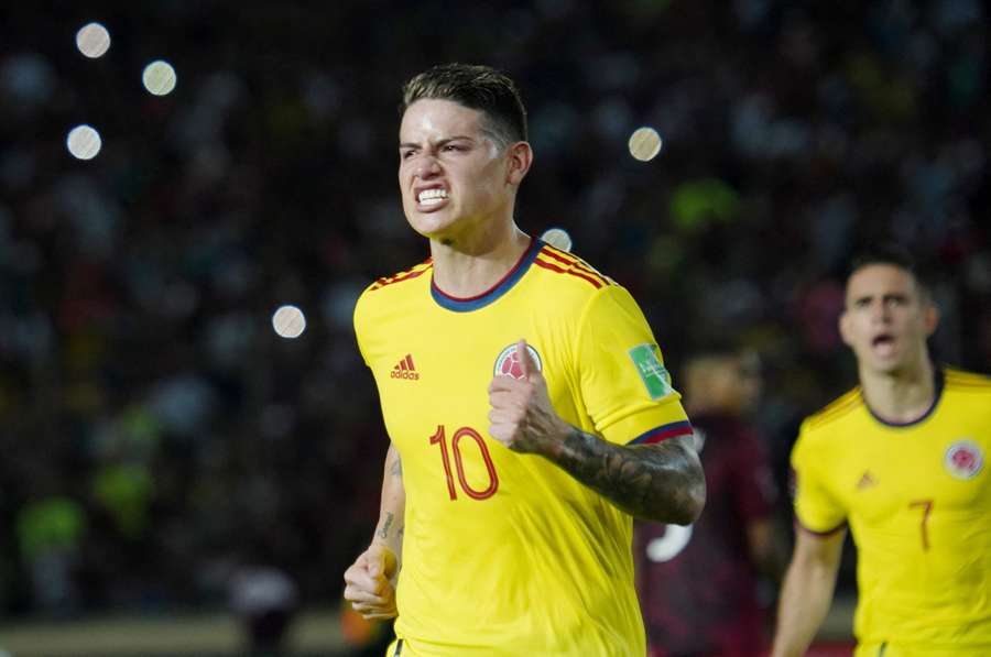 James Rodriguez in action for Colombia