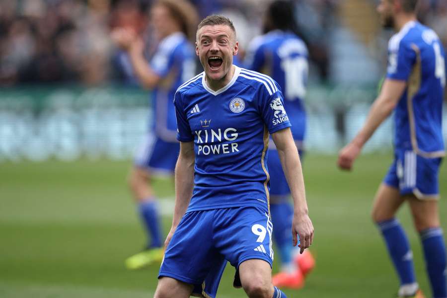 Jamie Vardy scored Leicester's second goal of the game