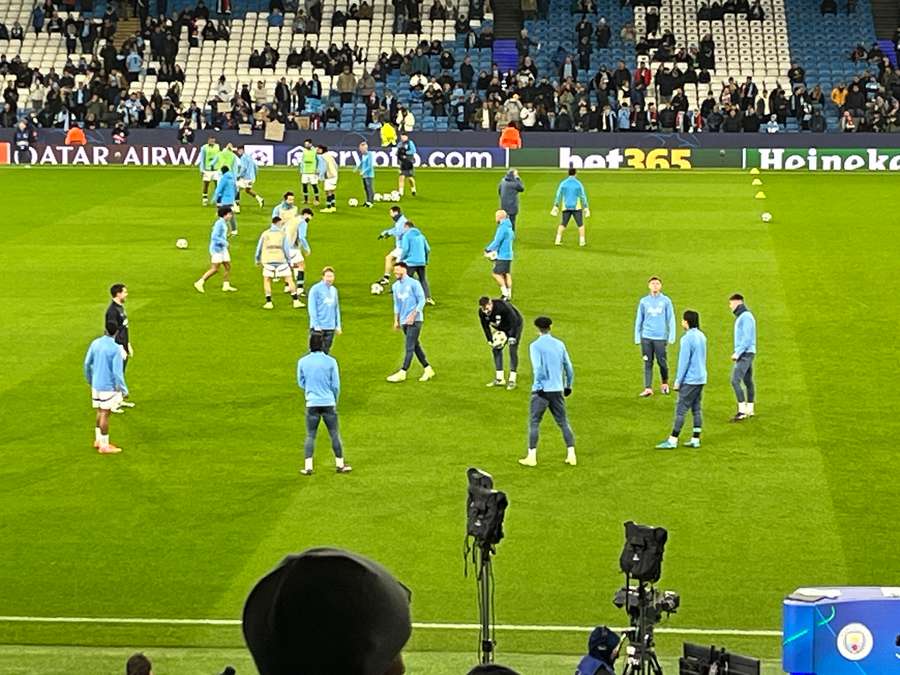 City players before kickoff