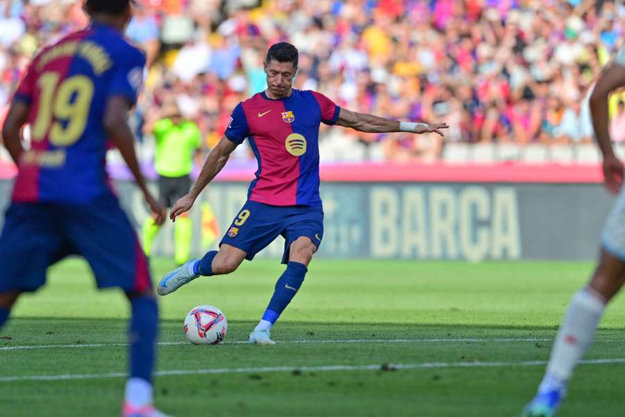 Lewandowski, durante el partido ante el Valladolid