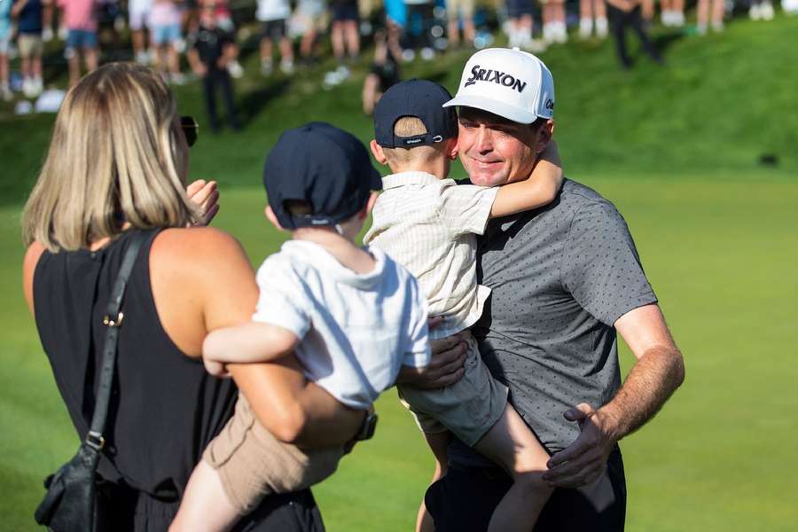 Bradley celebrates with his family