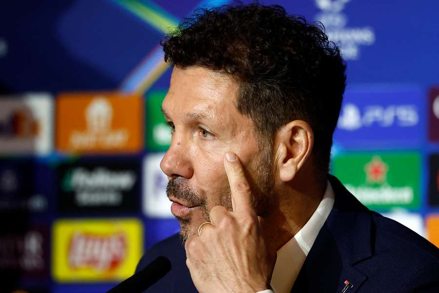 Atletico Madrid boss Diego Simeone speaks to the press ahead of Wednesday's game