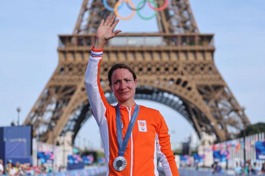 Marianne Vos met het zilver van de wegrace