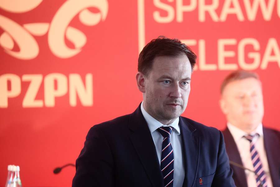 Warszawa, 03.06.2026. Sekretarz generalny PZPN Łukasz Wachowski podczas obrad Walnego Zgromadzenia Sprawozdawczego Delegatów PZPN w Warszawie. Warszawa, 03.06.2026. Sekretarz generalny PZPN Łukasz Wachowski podczas obrad Walnego Zgromadzenia Sprawozdawczego Delegatów PZPN w Warszawie.