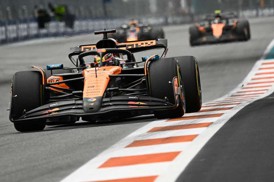 Oscar Piastri races during the Miami Formula One Grand Prix
