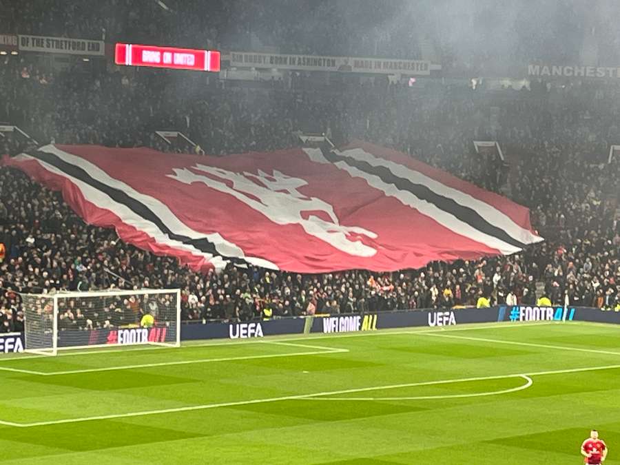 Man Utd fans together at Stretford End