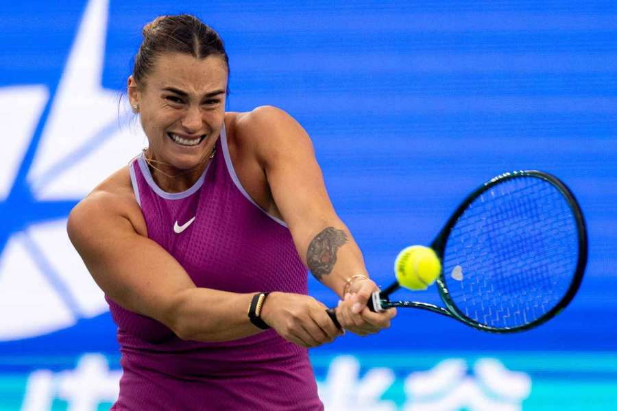 Sabalenka in action at Wuhan