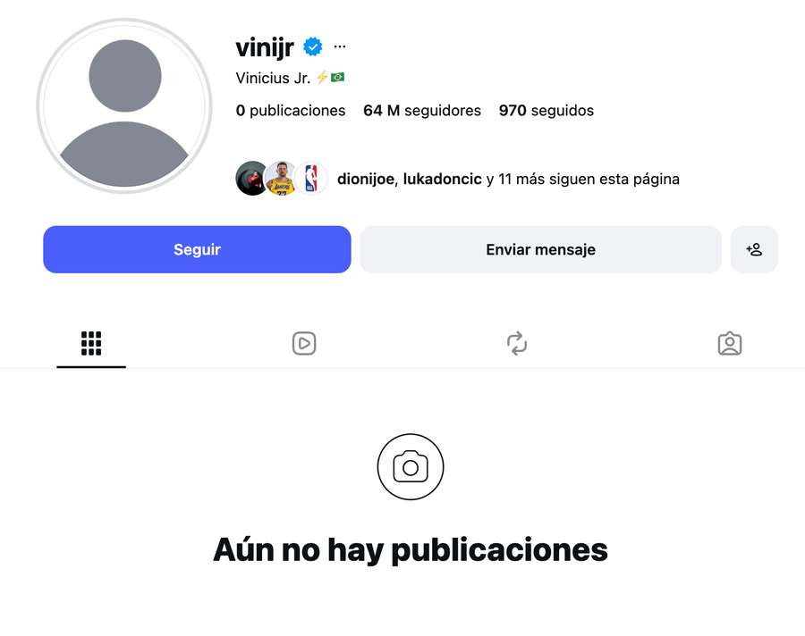 Captura del IG de Vinícius Captura del IG de Vinícius