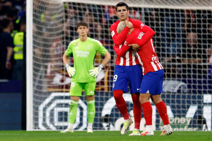 Antoine Griezmann and Alvaro Morata celebrate