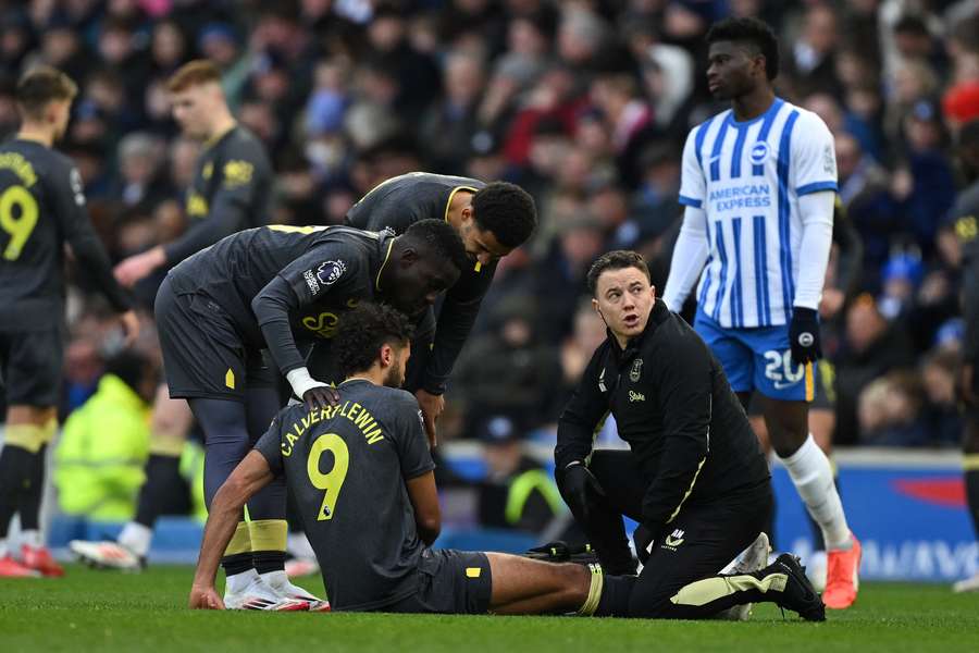 Dominic Calvert-Lewin was injured during Everton's match at Brighton