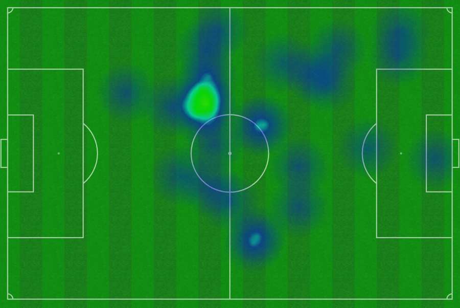 Cristiano Ronaldo's heat map for Portugal in the Nations League final Cristiano Ronaldo's heat map for Portugal in the Nations League final