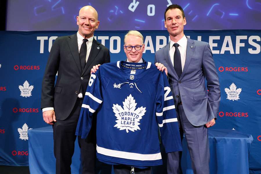 Toronto Maple Leafs Mats Sundin (Senior Executive Advisor), Keith Pelley (President & CEO), and John Chayka (General Manager)