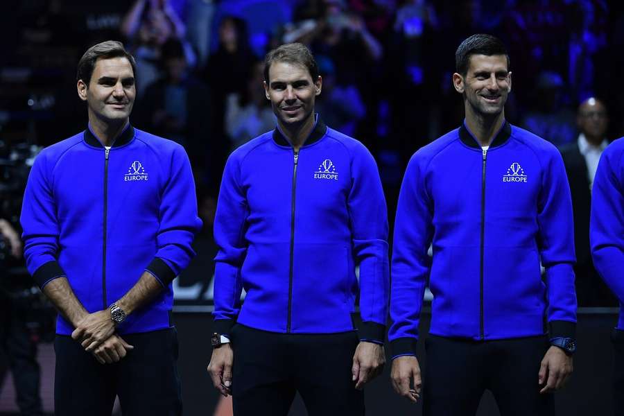Roger Federer, Rafael Nadal a Novak Djokovič. Roger Federer, Rafael Nadal a Novak Djokovič.