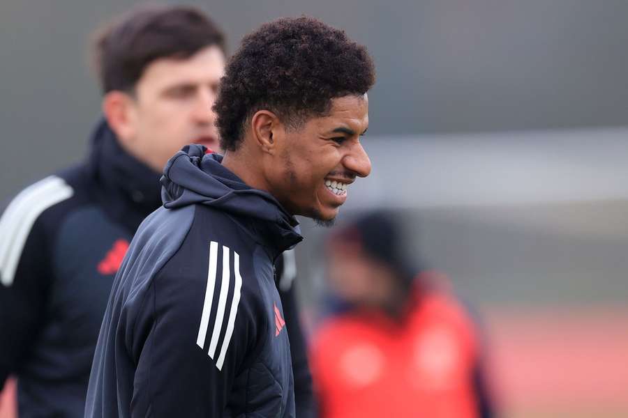 Marcus Rashford, del Manchester United, durante una sesión de entrenamiento.