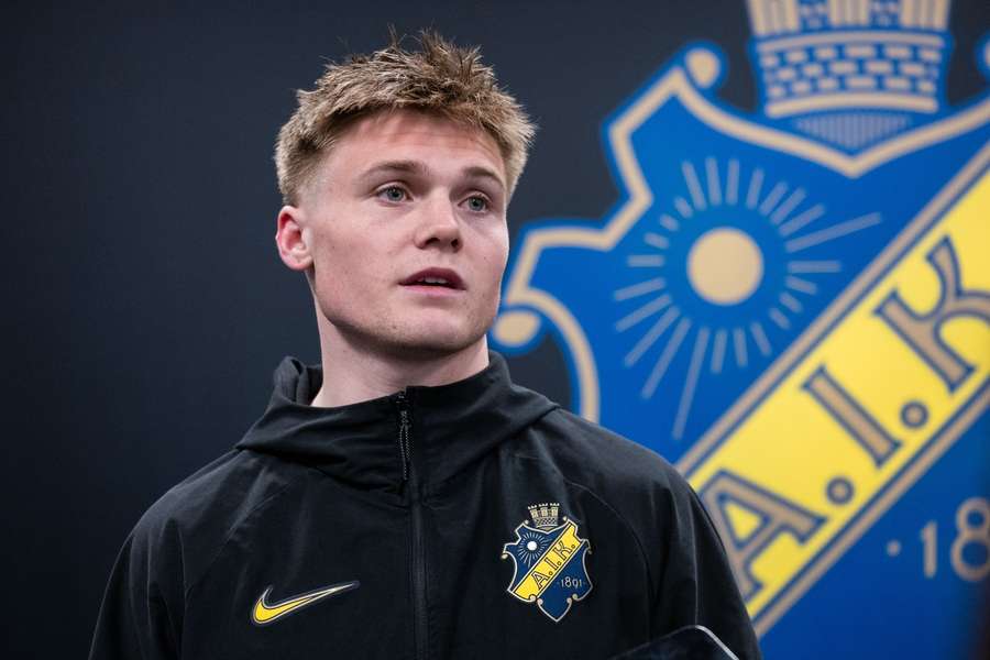 Erik Flataker speaking to the media after the loss