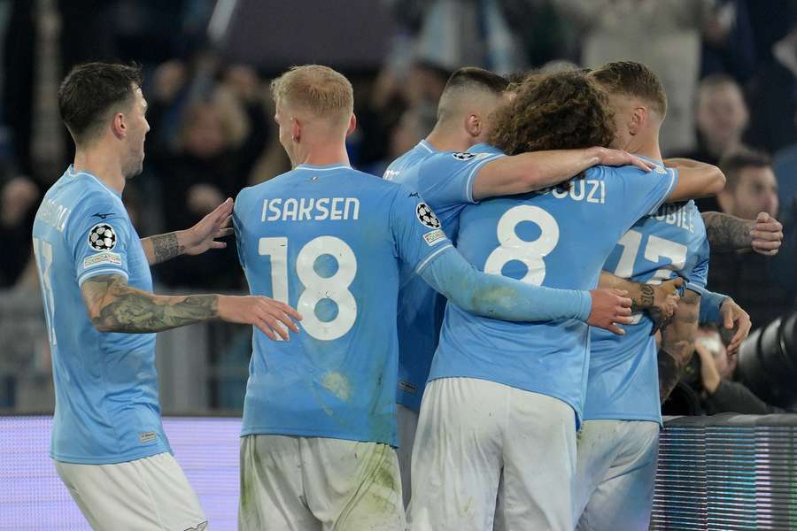 Lazio viert het doelpunt van Immobile