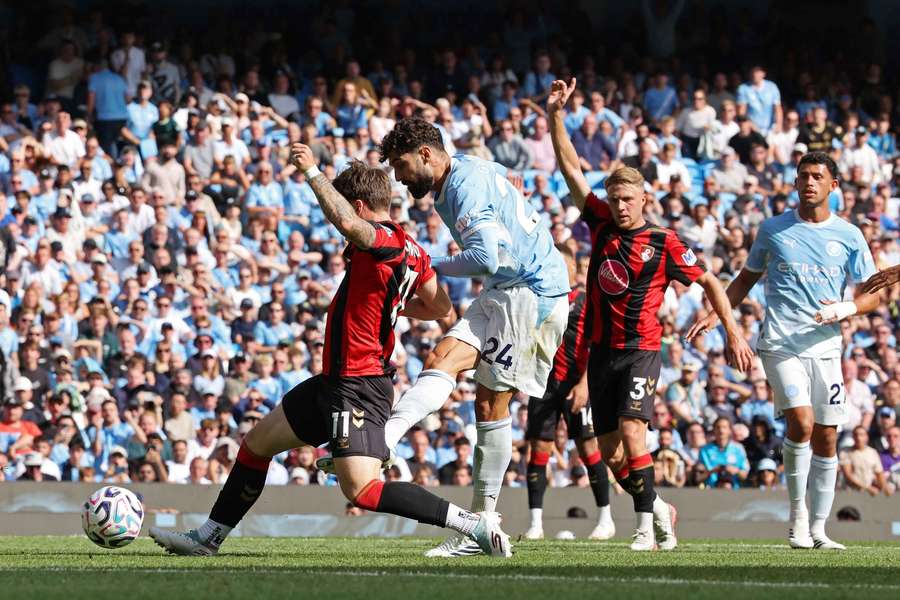 Manchester City's Josko Gvardiol scores their second goal Manchester City's Josko Gvardiol scores their second goal