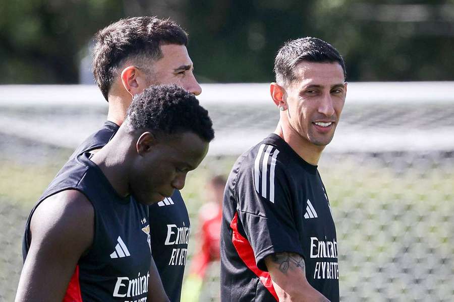 Bruma no treino do Benfica