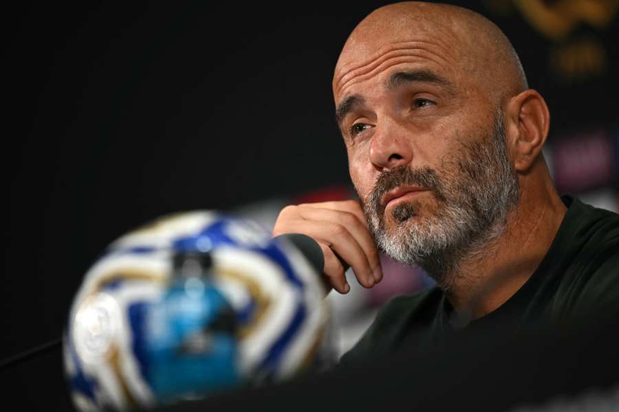 Enzo Maresca looks on during a press conference at the MetLife Stadium ahead of the Club World Cup final