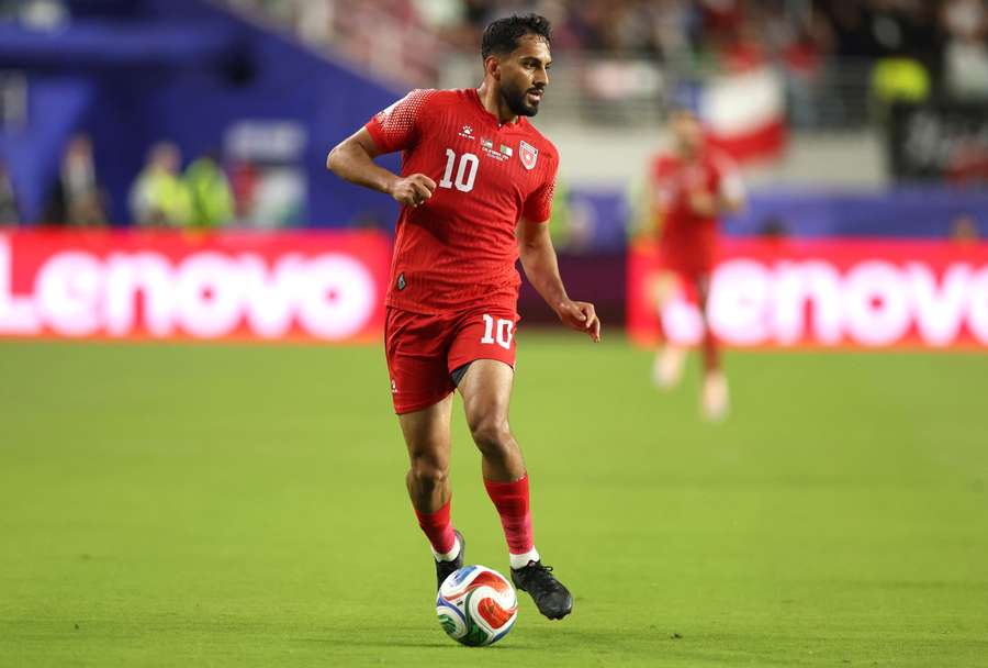 Mousa Al-Tamari (Jordanie) en action lors du match de Coupe du monde 2026 entre la Jordanie et l’Algérie, le 22 juin à Santa Clara, dans la baie de San Francisco (Californie).