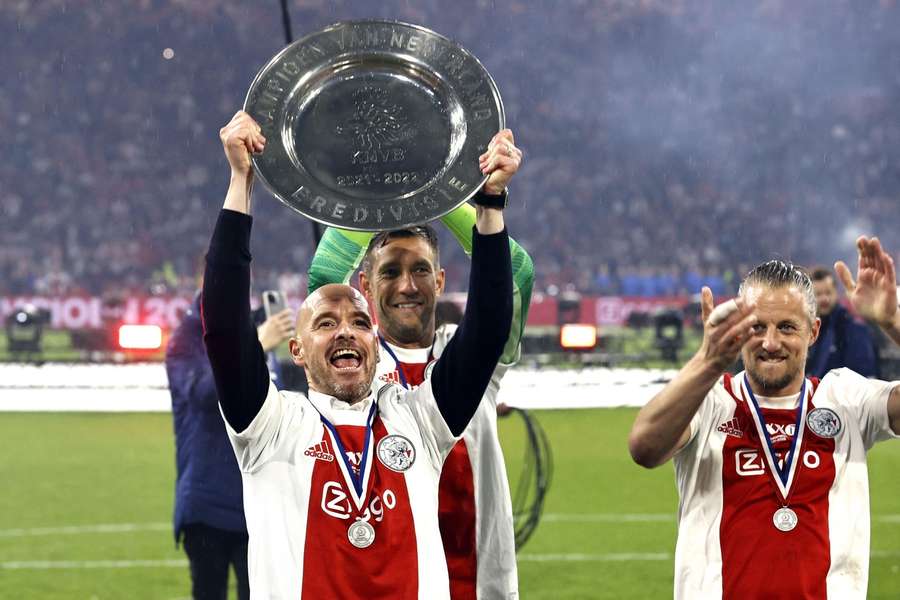 Erik ten Hag won the Eredivisie title in his last season with Ajax