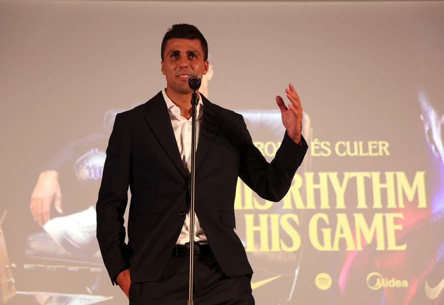 Rodri, durante su presentación como jugador del Barça