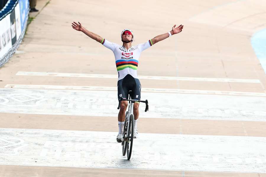 Van der Poel celebrates his win