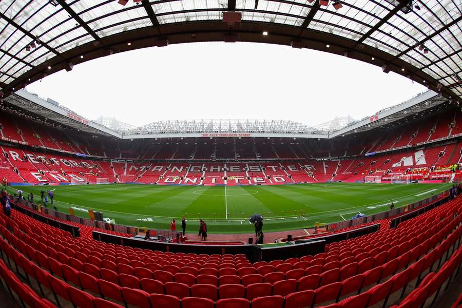 A view of Old Trafford earlier today